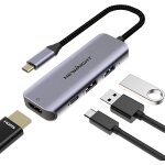Hub usb c vers hdmi, 4 en 1 usb c vers hdmi 4k, power delivery 100w, usb3. 0 transfert de donnes rapide, ...