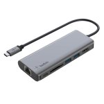 Hub usb - c vers hdmi 4k usb ethernet usb - c power delivery 100w belkin argent