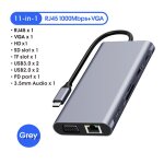 Hub usb type - c vers hdmi, hub avec m�moire vga tf usb 3. 0, 11 ports, station d'alimentation pour ordinateur ...