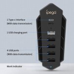 Hub usb cd - rom type - c pour console de jeu ps5, chargeur d'extension, 5 ports, plug and play, version ...