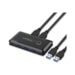 Hub usb erard switch usb 3, 0 kvm 4 port usb pour 2 pc