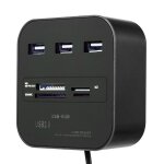 Hub usb micro sd usb 2. 0, adaptateur de lecteur de cartes multifonctionnel, connecteur de tablette, ...