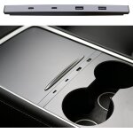 Hub usb pour tesla model 3 2021 - 2023 & model y 2021 - 2024 avec deux c�bles r�tractables de 27 w de ...