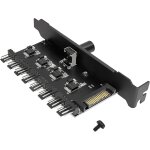 Hub de ventilateur 8 canaux 12 v 3 / 4 broches pc 8 canaux contrôleur de vitesse pour boîtier de processeur, ... Hub de ventilateur 8 canaux 12 v 3 / 4 broches pc 8 canaux contrôleur de vitesse pour boîtier de processeur, ...