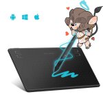 Huion - tablette de dessin numrique hs64, avec stylet 8192 sans batterie, support pour android, windows ...