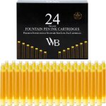 Ihdih - lot de 24 recharges d'encre pour stylo plume u2013 24 cartouches d'encre jaune, taille standard ...