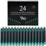 Ihdih - lot de 24 recharges d'encre pour stylo plume u2013 24 cartouches d'encre verte, taille standard ...