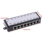 Injecteur poe  8 ports pour vidosurveillance, camras ip, adaptateur ethernet power over, livraison ...