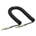 Inline slim - cble audio - mini jack 4 ples prise pour mini jack 4 ples prise - 50 cm - noir - bobin ...