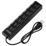 Insten hub multiprise 7 ports usb 2. 0 haute vitesse noir avec boutons marche / arrt pour transfert ...
