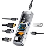 Intelligent visuel station d'accueil, 6 - en - 1 hub usb c, hdmi 4k@60hz, pd 3. 0 100w, 3 usb - a 3. ...