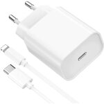 Iphone 13 / 12 / 11 / xr / xs / max / 8 / 7 chargeur cable usb - c + adaptateur 20w rapide pour