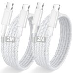 Iphone 15 16 c�ble usb c vers usb c 2m / lot de 2, c�ble type c charge rapide pd 60w cordon iphone 16 ...