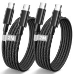 Iphone 15 16 usb c to usb c cable 2m / pack of 2, type c cable fast charge pd 60w cord iphone 16 for ...