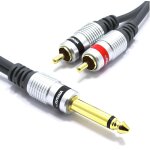 Jack 6. 35mm mono vers 2x rca cble 1. 5m double cinch mle vers jack 6. 35 connecteur adaptateur[z4035] ...