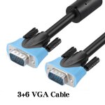 Jasoz - cble vga 1080p, 15 broches, mle vers mle, noir, tress, blindage de haute qualit, hdtv, avec ...