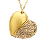 Jaster - cl usb en forme de coeur et de diamant en mtal avec chane, 4 / 8 / 16 / 32 / 64 go - type ...