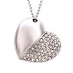 Jaster - cl usb en forme de coeur et de diamant en mtal avec chane, 4 / 8 / 16 / 32 / 64 go - type ...