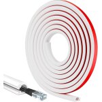 Jexnovashop - 3 m�tres de goulotte passe cables auto - adh�sif cache cable tv mural demi - rond en pvc ...