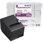 Jexnovashop - lynne - rouleau thermique 80x80x12 - bobine 80x80 pour imprimante - rouleau imprimante ...