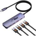 Jgd - 10gbps hub usb c 3. 2 gen2 vers 4 usb - a data ports, adaptateur multiport usb a nylon cble 100cm, ...