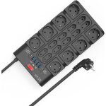 Jgd - 18 prises multiprise avec interrupteur (3680w / 16a) + 2100j multiprises parafoudre et surtension ...