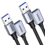 Jgd - lot de 2 c�ble rallonge usb 3. 0 5gbps cable extensiontype a m�le vers femelle nylon tress� compatible ...