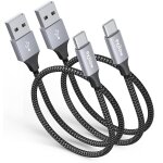 Jgd - lot de 2 cable usb c 0. 5m court, c�ble usb a vers usbc charge rapide nylon tress� type c 3a chargeur ...