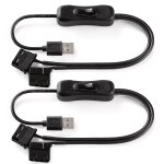 Jgd - 2 pi�ces 40cm c�bles adaptateur d'alimentation usb vers double 4 broches molex pwm 5v avec interrupteur, ...