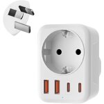 Jgd - adaptateur australie 5 en 1 adaptateur de voyage australie avec 1 ac & 2 usb - c & 2 usb - a (3. ...