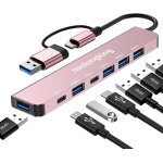 Jgd - adaptateur hub 7 en 1, hub usb c avec 2 ports de donnes usb - c, usb 3. 0 et 4usb2. 0, adaptateur ...