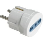 Jgd - adaptateur de voyage 2p + t 10a 16a vers fiche schuko type f 16a 2 broches, taille compacte 3, ...