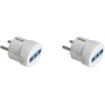 Jgd - adaptateur de voyage 2p + t 10a 16a vers fiche schuko type f 16a 2 broches, taille compacte 3, ...