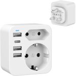 Jgd - adaptateur de voyage afrique du sud type m avec 4 ports usb 3, 4 a pour afrique du sud, mozambique, ...