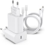 Jgd - apple mfi certified 4 pack 25 w schnellladeger�t usb c ladeger�t mit iphone 14 ladekabel 2m, ...