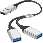 Jgd - c�ble de splitter usb, 2 en 1 usb m�le vers 2usb 2. 0 t�te de femme splitter, charge du cordon ...
