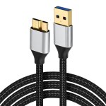 Jgd - c�ble usb 3. 0 m�le a vers micro b 3. 0, c�ble de disque dur 5gbps, tress� nylon renforc�, compatible ...