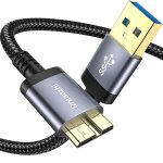 Jgd - c�ble usb 3. 0 micro b 0, 5 m, usb3. 0a vers micro b 5 gbps c�ble de disque dur externe tress�, ...