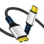Jgd - c�ble usb - c vers micro - b 10 gbit / s, gaine nylon 1m, usb 3. 1, connecteur usb - c m�le vers ...