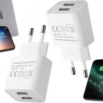 Jgd - chargeur usb murale 2 ports, charge rapide 5v / 2a, prise type c europ�enne, adaptateur usb pour ...