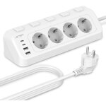 Jgd - multiprise d'angle avec usb et 2 types c, multiprise electrique 4 prises avec interrupteurs individuels, ...