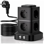 Jgd - multiprise electrique 12 en 1 multiprise de bureau avec 8 prises et 4 ports usb max 5 v / 3, 4 ...