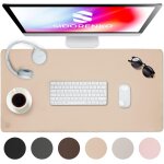 Jgd - sous main bureau 80x40cm effa�able en beige - tapis de souris xxl en cuir pu - accessoire bureau ...