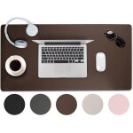 Jgd - sous main bureau 80x40cm effa�able en marron - tapis de souris xxl en cuir pu - accessoire bureau ...