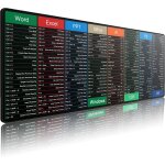 Jgd - tapis de souris gaming avec raccourcis excel, bords cousus, base antid�rapante, id�al pour bureau, ...