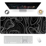 Jgd - tapis de souris gaming xxl mousepad 800 x 300mm, grand tapis de bureau sous main avec base en caoutchouc ...