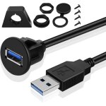 Jgd - tnp c�ble usb 3. 0 encastrable pour tableau de bord avec attache - rallonge jack connecteur 1 port ...