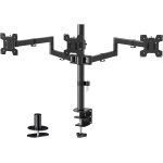 Juen - support ecran pc 3 ecran pour moniteurs jusqu'a 27 pouces, bras ecran pc entirement rglable ...