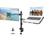 Juen - support ecran pc avec plateau pour ordinateur portable pour ecran lcd led 13 a 27 pouces et ordinateur ...
