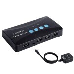 Juir - 4k commutateur kvm switch 4 port, switch kvm hdmi usb pour brancher max 4 pc sur 1 ecran et 3 ... Juir - 4k commutateur kvm switch 4 port, switch kvm hdmi usb pour brancher max 4 pc sur 1 ecran et 3 ...